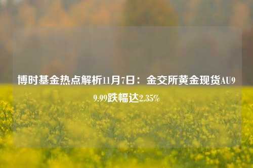 博时基金热点解析11月7日：金交所黄金现货AU99.99跌幅达2.35%