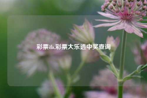 彩票ifa,彩票大乐透中奖查询