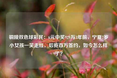 铜陵双色球彩民：6元中奖929万3年前，宁夏7岁小女孩一笑走红，后拒百万签约，如今怎么样了？