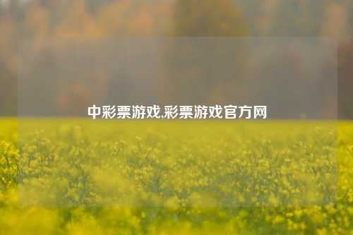 中彩票游戏,彩票游戏官方网