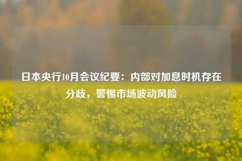 日本央行10月会议纪要：内部对加息时机存在分歧，警惕市场波动风险