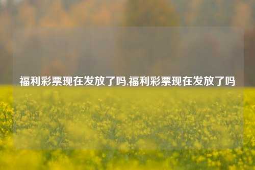 福利彩票现在发放了吗,福利彩票现在发放了吗