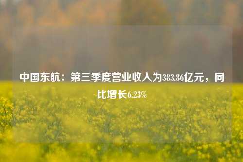 中国东航：第三季度营业收入为383.86亿元，同比增长6.23%