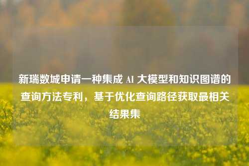 新瑞数城申请一种集成 AI 大模型和知识图谱的查询方法专利，基于优化查询路径获取最相关结果集