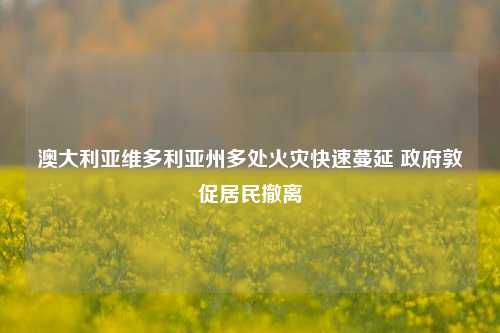 澳大利亚维多利亚州多处火灾快速蔓延 政府敦促居民撤离