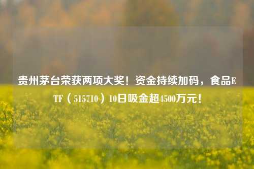 贵州茅台荣获两项大奖！资金持续加码，食品ETF（515710）10日吸金超4500万元！