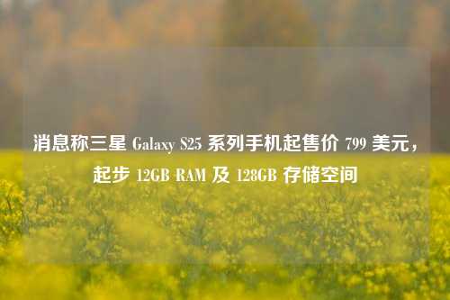 消息称三星 Galaxy S25 系列手机起售价 799 美元，起步 12GB RAM 及 128GB 存储空间