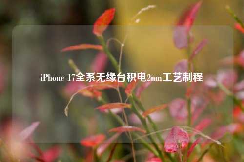 iPhone 17全系无缘台积电2nm工艺制程