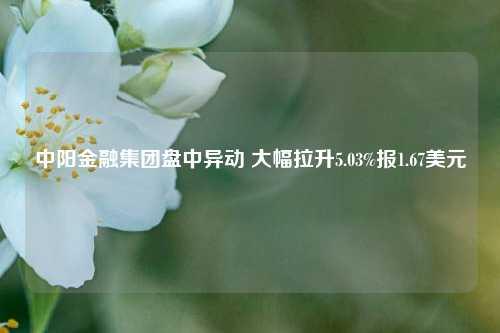 中阳金融集团盘中异动 大幅拉升5.03%报1.67美元