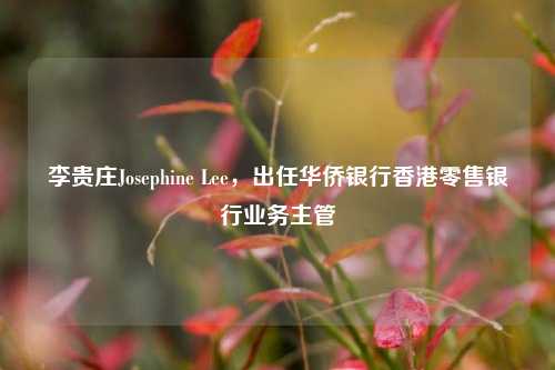 李贵庄Josephine Lee，出任华侨银行香港零售银行业务主管